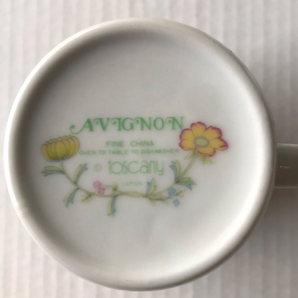 Set Of 2 Vintage “Avignon” Fine China Mugs/Cups By Toscany 8 Oz. - Picture 8 of 10